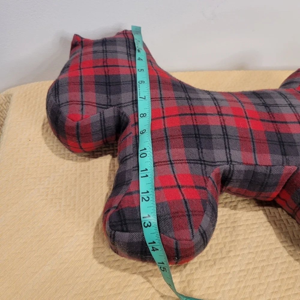 Pottery barn Flannel Red/black Scotty Dog Plush Pillow